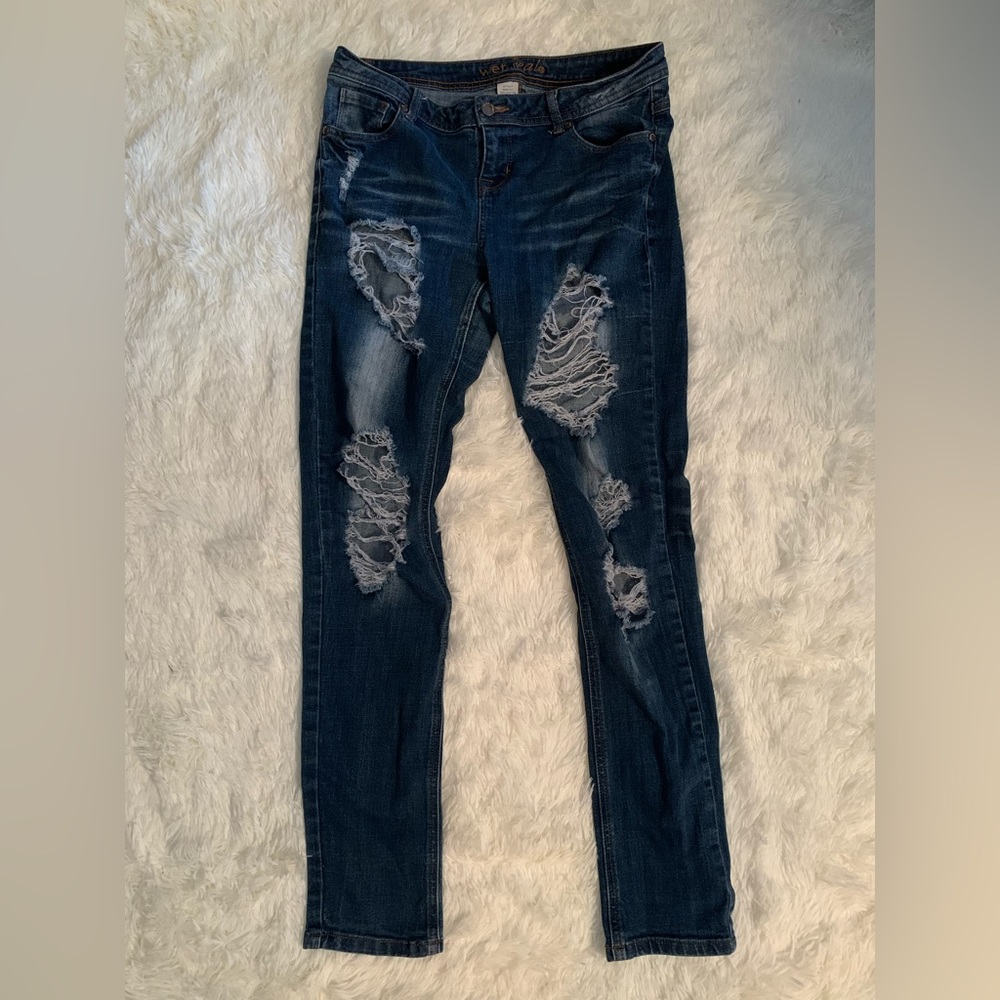 Wet Seal Size 11 Distressed Skinny Jeans